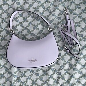 Kate Spade Purple Shoulder Bag with Crescent Shape and Adjustable Strap